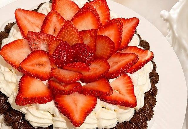 Pavlova con fresas